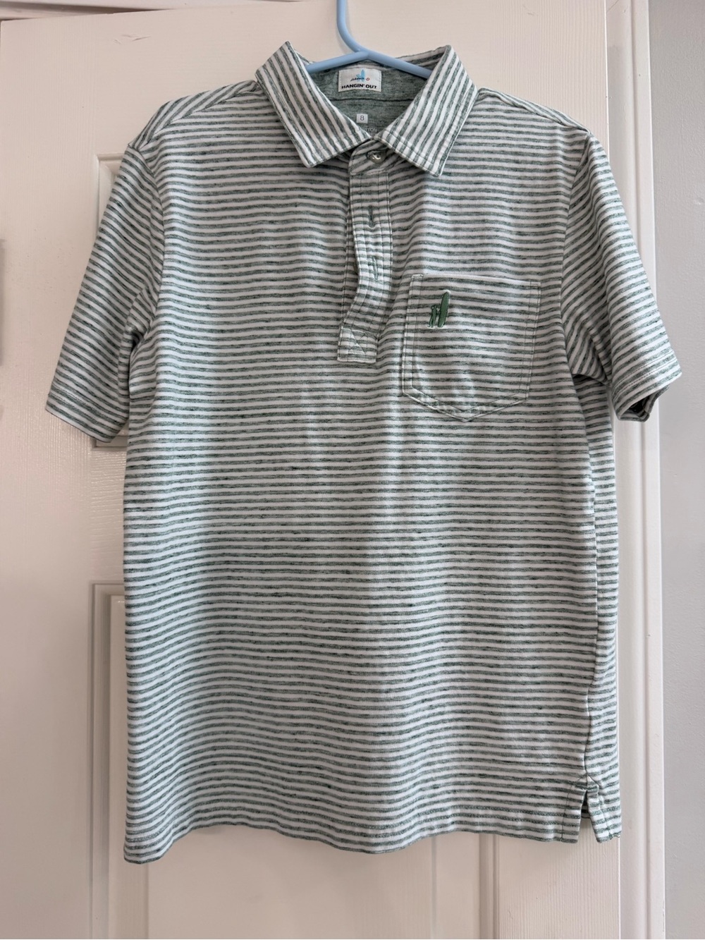 Johnnie O Striped Short-Sleeve Polo Shirt - Green/White